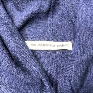 The Cashmere Project Navy Star Sleeve Cashmere Hoodie Kangaroo Pocket ~ M